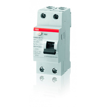 ABB FH202AC УЗО 2P 63A 30mA (AC) - Электрика, НВА - Модульное оборудование - Узо - магазин электрооборудования amperomvolt.ru